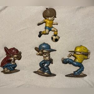 Vintage Sexton Baseball and Soccer Boys wall plaques. Made in USA